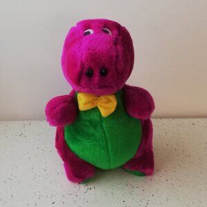 Vintage Barney with a Yellow Bow Stuffed Plush